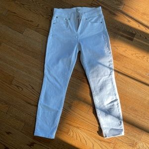 J. Crew denim white jeans, high waist, capri style leg. perfect condition.